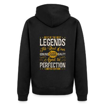 Anniversaire 2005 Vintage Legends - Veste à capuche bio Premium Unisexe - noir - Dos - Nico (187cm)