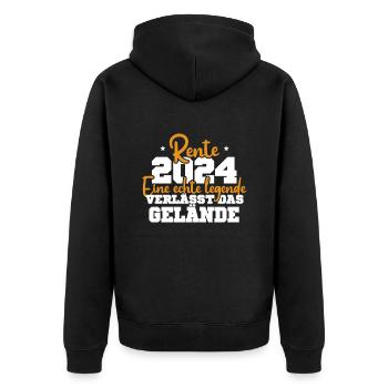 Legende 2024: Adieu! - Unisex Premium Bio Zip Hoodie - Schwarz - Hinten - Nico (187cm)