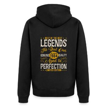 Legendary 1984 - Vintage Gift - Unisex Premium Organic Zip Hoodie - black - Back - Nico (187cm)