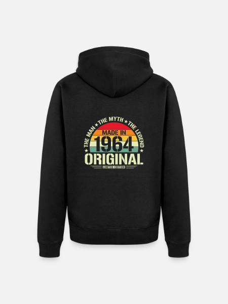 Unique 1964 - Unisex Premium Organic Zip Hoodie - black