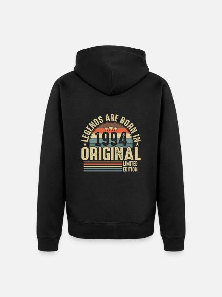 Legendary Birthday Boy '94 - Unisex Premium Organic Zip Hoodie - black