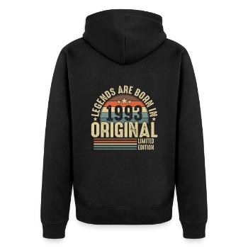 Légendaire 1993 - 30 ans ! - Veste à capuche bio Premium Unisexe - noir - Dos - Nico (187cm)