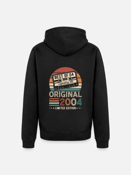2004 - Birthday Legend - Unisex Premium Organic Zip Hoodie - black