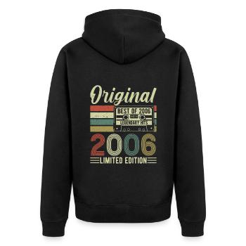 Vintage 2006 Birthday Legend - Unisex Premium Organic Zip Hoodie - black - Back - Nico (187cm)