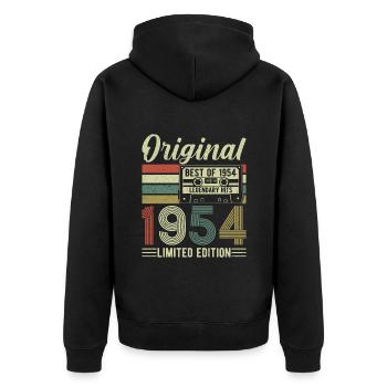 1954 - A Year of Legends - Unisex Premium Organic Zip Hoodie - black - Back - Nico (187cm)