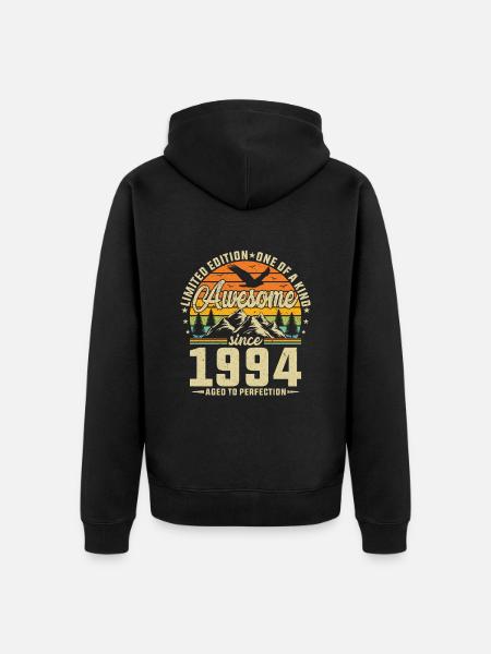 1994 - Birthday Legend - Unisex Premium Organic Zip Hoodie - black