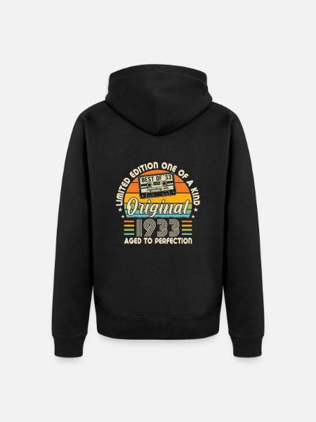 1933 - 90 years legendary - Unisex Premium Organic Zip Hoodie - black