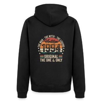 1994 Geburtstag - Unisex Premium Bio Zip Hoodie - Schwarz - Hinten - Nico (187cm)