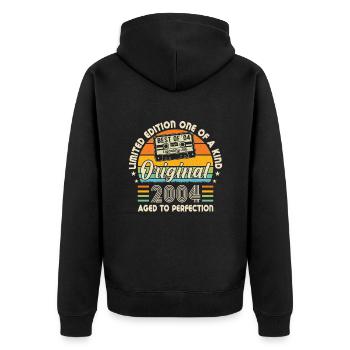 2004 Birthday - Unisex Premium Organic Zip Hoodie - black - Back - Nico (187cm)