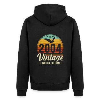 20ème Anniversaire - Millésime Légendaire 2004 - Veste à capuche bio Premium Unisexe - noir - Dos - Nico (187cm)