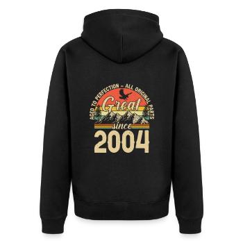 Millésime 2004 - Veste à capuche bio Premium Unisexe - noir - Dos - Nico (187cm)