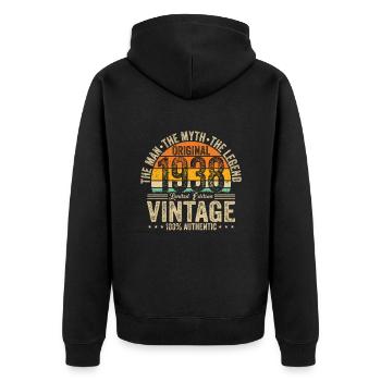 86th Birthday 1938 Retro Shirt - Unisex Premium Organic Zip Hoodie - black - Back - Nico (187cm)