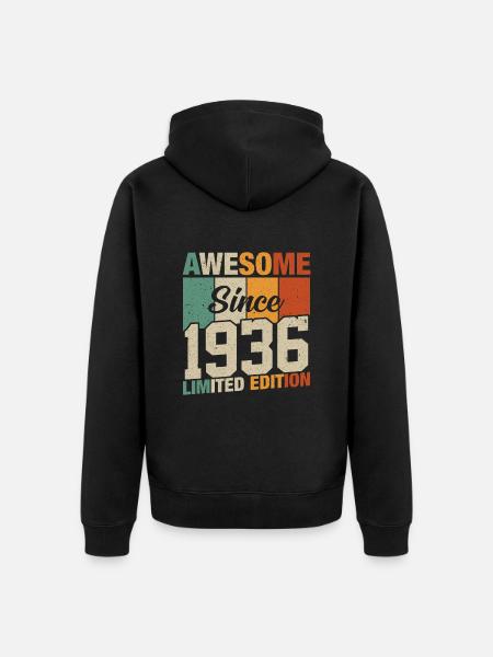 1936 - Millésime intemporel - Veste à capuche bio Premium Unisexe - noir