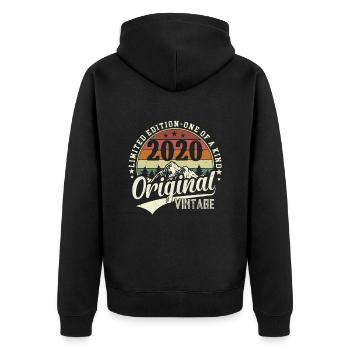 T-shirt d’anniversaire légendaire 2020 - Veste à capuche bio Premium Unisexe - noir - Dos - Nico (187cm)