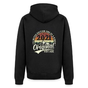 T-shirt d’anniversaire légendaire 2021 - Veste à capuche bio Premium Unisexe - noir - Dos - Nico (187cm)