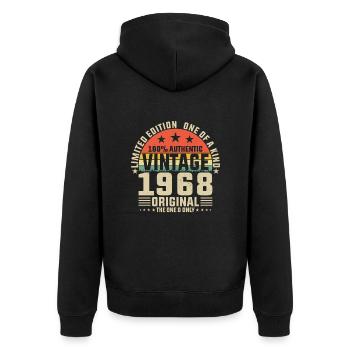 1968 - Une année légendaire - Veste à capuche bio Premium Unisexe - noir - Dos - Nico (187cm)