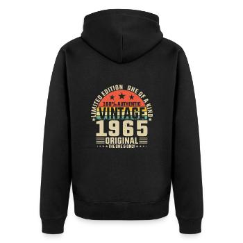 1965 - Une année légendaire - Veste à capuche bio Premium Unisexe - noir - Dos - Nico (187cm)