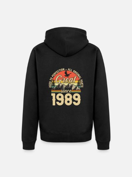 1989 - A legendary year - Unisex Premium Organic Zip Hoodie - black