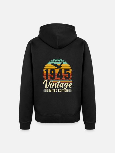 1945 - A timeless masterpiece - Unisex Premium Organic Zip Hoodie - black