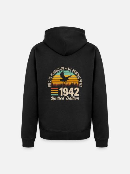 1942 - A legendary year - Unisex Premium Organic Zip Hoodie - black