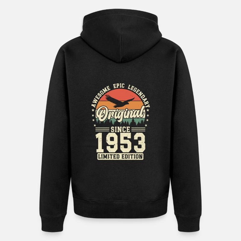 1953 : L’élégance intemporelle - Veste à capuche bio Premium Unisexe - noir