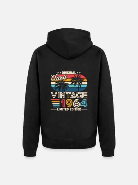 1964: Timeless Elegance - Unisex Premium Organic Zip Hoodie - black