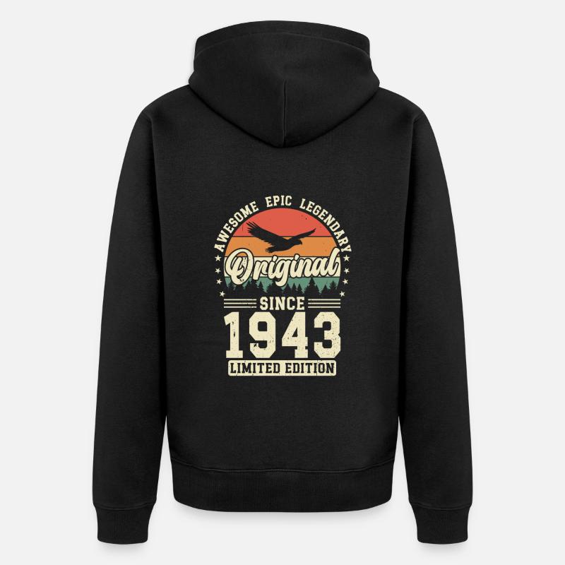 1943 : Intemporellement légendaire - Veste à capuche bio Premium Unisexe - noir