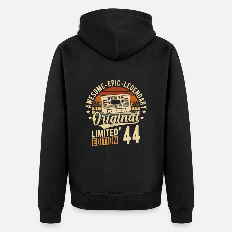 80e anniversaire 1944 - Veste à capuche bio Premium Unisexe - noir