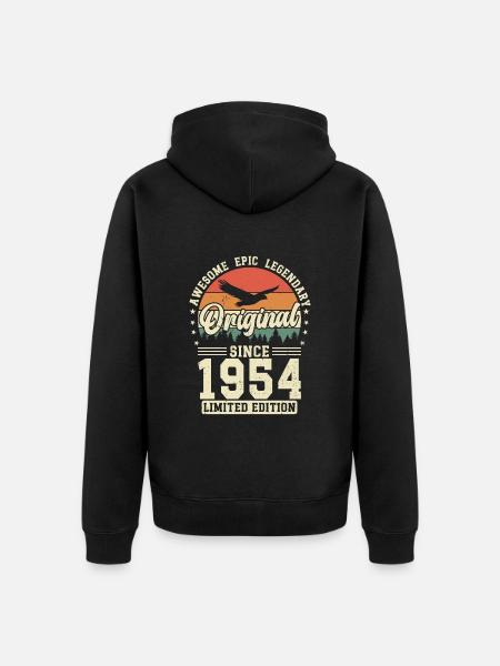 1954: Legendary 70th birthday - Unisex Premium Organic Zip Hoodie - black