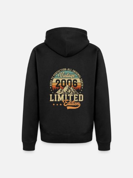 Iconic 2006 Birthday Shirt - Unisex Premium Organic Zip Hoodie - black