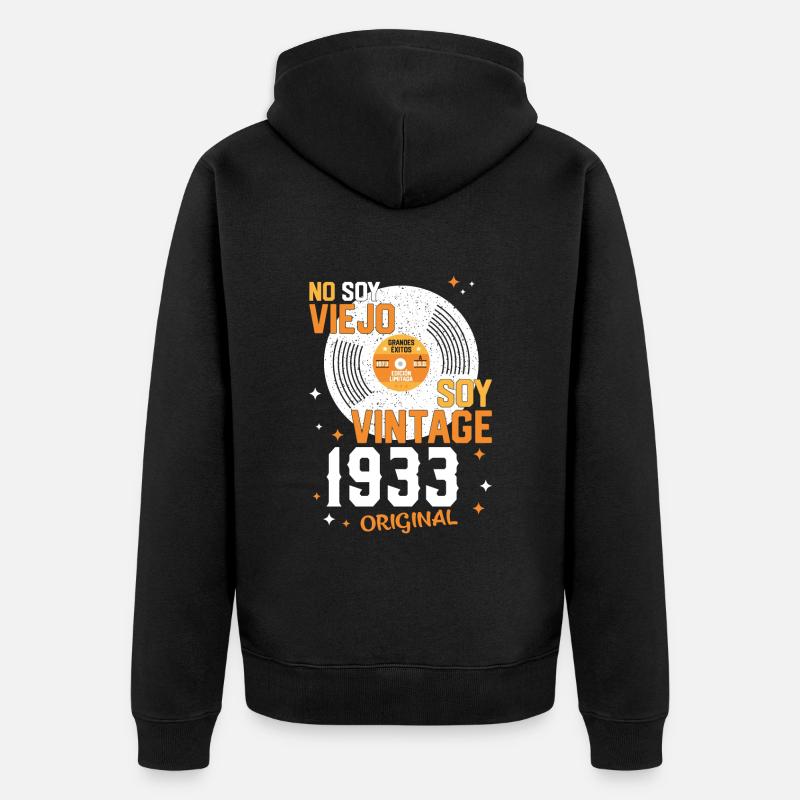 Millésime 90e anniversaire 1933 - Veste à capuche bio Premium Unisexe - noir