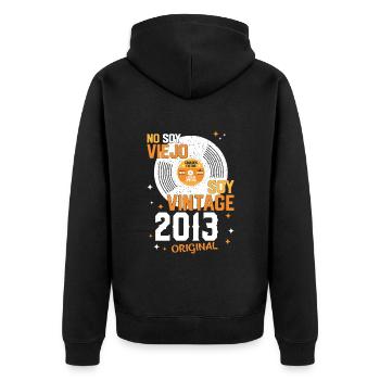 10th Birthday Vintage 2013 - Unisex Premium Organic Zip Hoodie - black - Back - Nico (187cm)