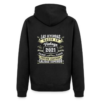 Jahrgang zum 3. Geburtstag - Originelles Geschenk 2021 - Unisex Premium Bio Zip Hoodie - Schwarz - Hinten - Nico (187cm)