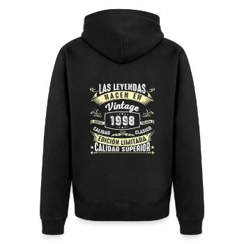 26th Birthday Vintage 1998 - Unisex Premium Organic Zip Hoodie - black - Back - Nico (187cm)