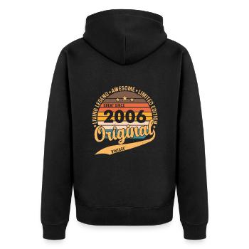 Legendary 18th Birthday 2006 Retro Style - Unisex Premium Organic Zip Hoodie - black - Back - Nico (187cm)