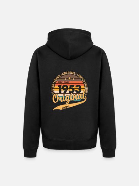 70 års fødselsdag årgang 1953 - Premium økologisk unisex-hættejakke - sort