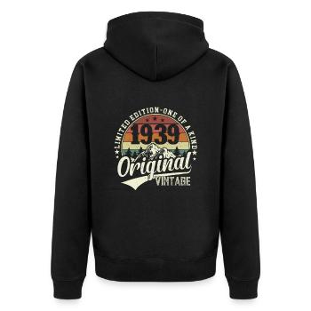 Legendary 85th birthday in 1939 - Unisex Premium Organic Zip Hoodie - black - Back - Nico (187cm)