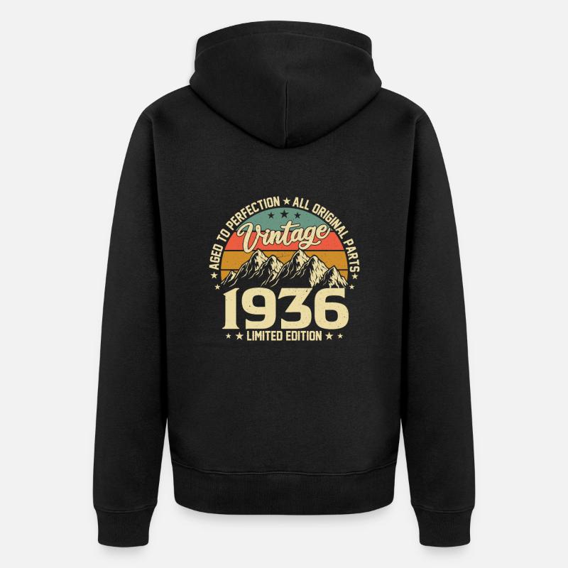 Millésime 88e anniversaire 1936 - Veste à capuche bio Premium Unisexe - noir