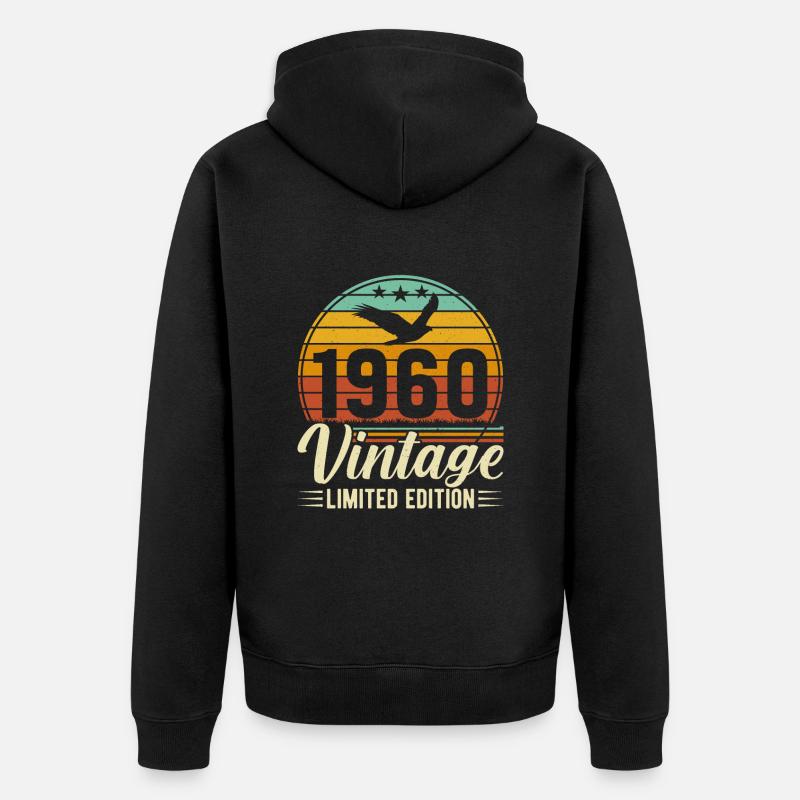 Anniversaire des années 1960 - Veste à capuche bio Premium Unisexe - noir