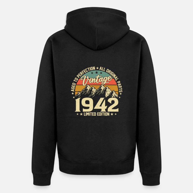 Millésime 82e anniversaire 1942 - Veste à capuche bio Premium Unisexe - noir