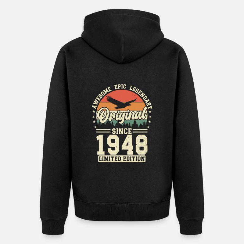 Joie d’anniversaire 1948 - Veste à capuche bio Premium Unisexe - noir