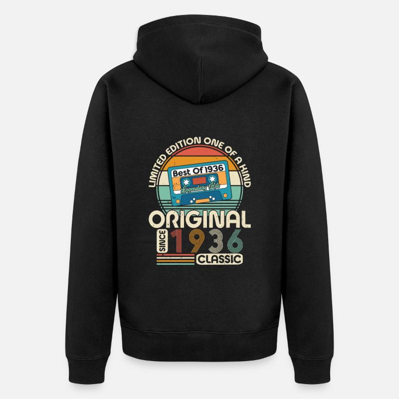 Millésime 1936 - Une année légendaire ! - Veste à capuche bio Premium Unisexe - noir