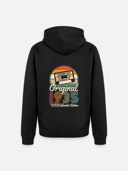 Millésime 1935 - Rétro - Veste à capuche bio Premium Unisexe - noir