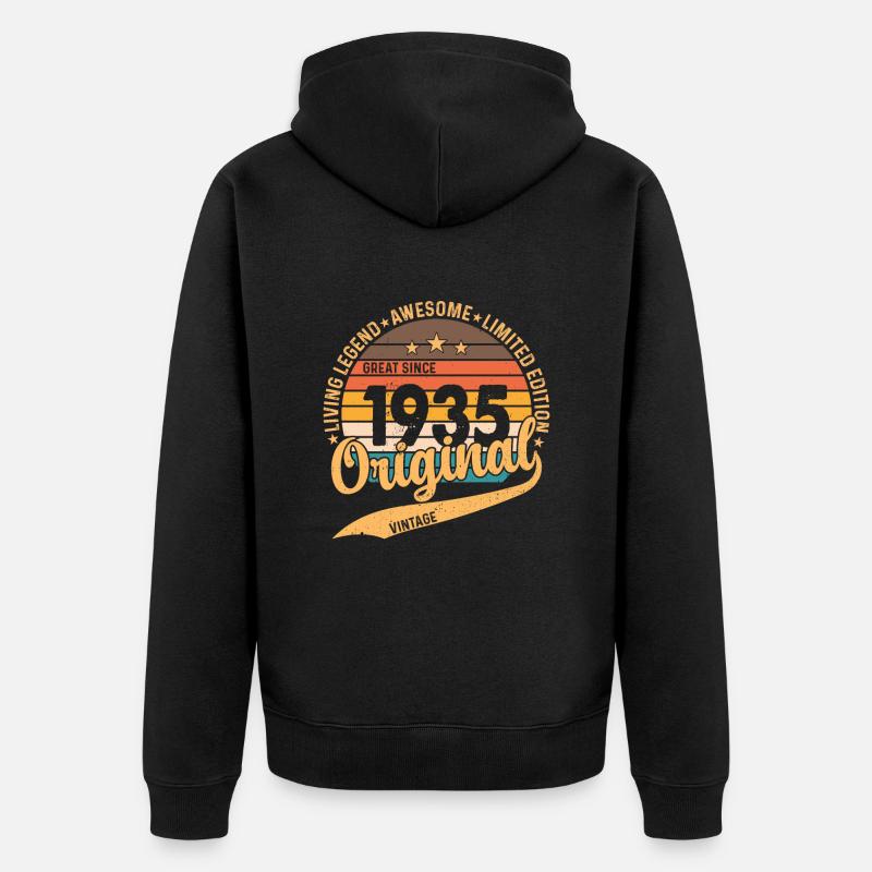 Millésime 1935 - Cadeau d’anniversaire - Veste à capuche bio Premium Unisexe - noir
