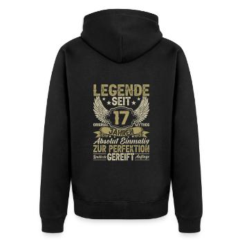 Legendärer 17. Geburtstag Retro Style - Unisex Premium Bio Zip Hoodie - Schwarz - Hinten - Nico (187cm)