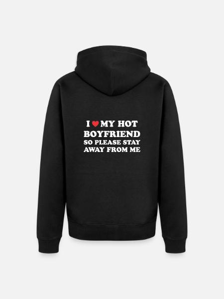 Love my hot friend - Unisex Premium Organic Zip Hoodie - black