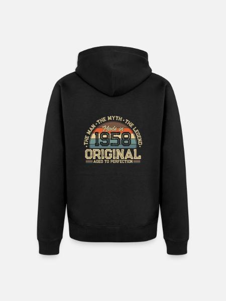 Legendary 66th birthday 1958 - Unisex Premium Organic Zip Hoodie - black