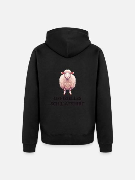 Schlafschatz Schaf - Unisex Premium Bio Zip Hoodie - Schwarz