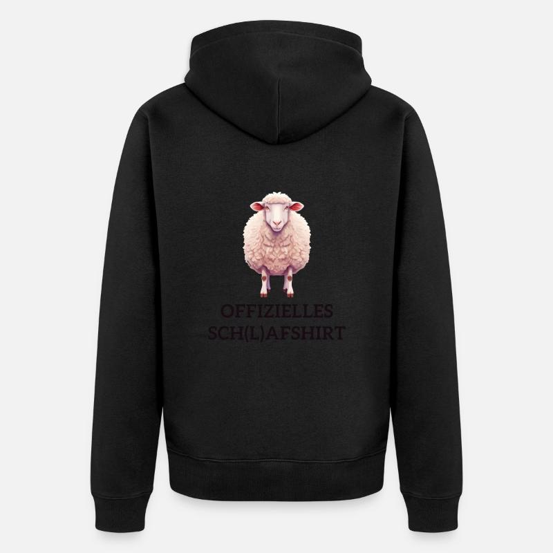 Schlafschatz Schaf - Unisex Premium Bio Zip Hoodie - Schwarz