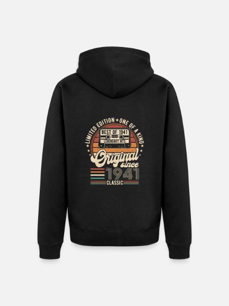 Fødselsdagspragt 1941 - Premium økologisk unisex-hættejakke - sort